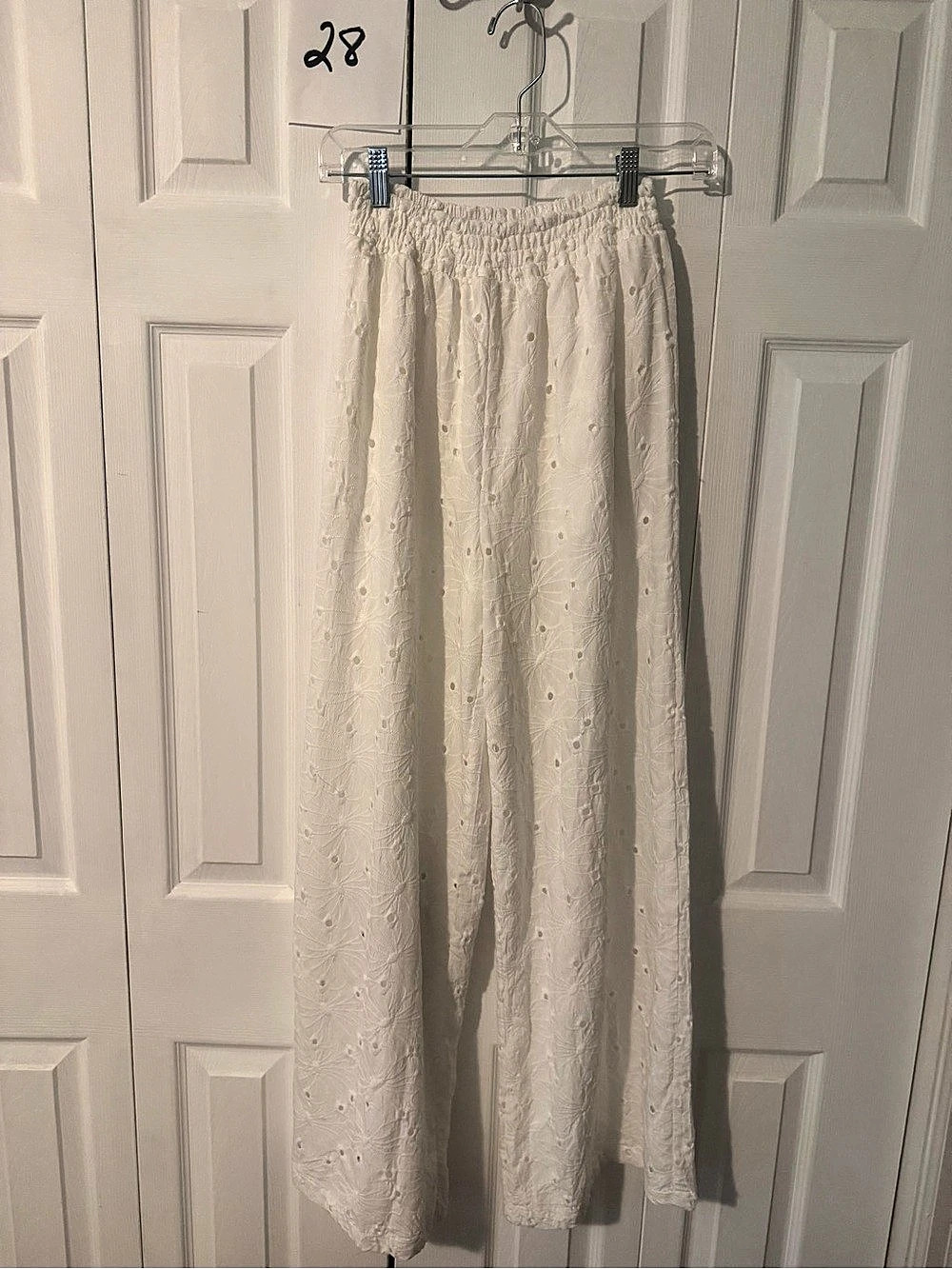 Ocean Drive Ocean Eyelet Wide Leg Pant White Medium